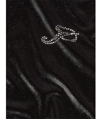 Спортивный костюм Velour Shine Logo Full-Zip Crop Hoodie Wide-Leg Black