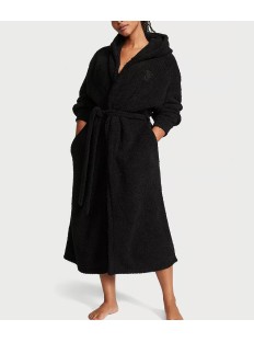 Халат Chenille Hooded Long Robe Black