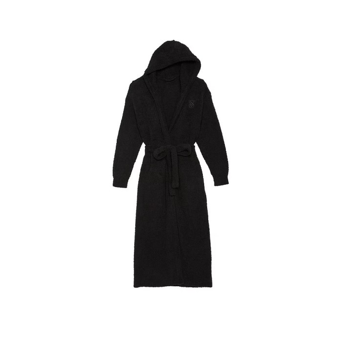 Халат Chenille Hooded Long Robe Black