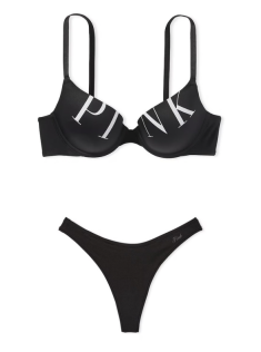 Комплект білизни Push-Up Bra Black PINK Logo Set