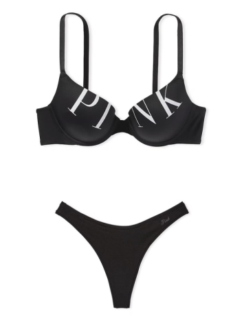 Комплект білизни Push-Up Bra Black PINK Logo Set