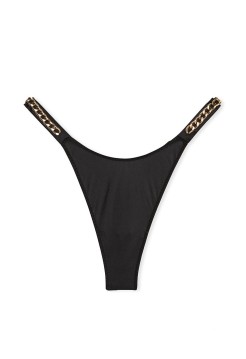 Трусики Double Chain Strap Smooth Thong Panty Black