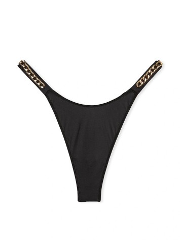 Трусики Double Chain Strap Smooth Thong Panty Black