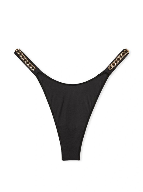 Трусики Double Chain Strap Smooth Thong Panty Black