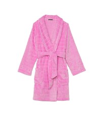Халат Plush Striped Long Robe pink