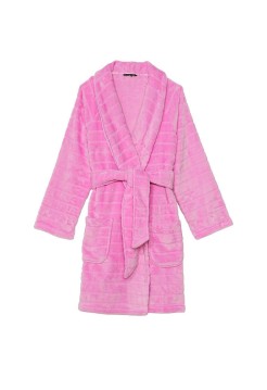 Халат Plush Striped Long Robe pink