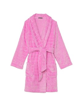 Халат Plush Striped Long Robe pink