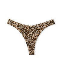 Трусики PINK Cotton Thong Panty leopard
