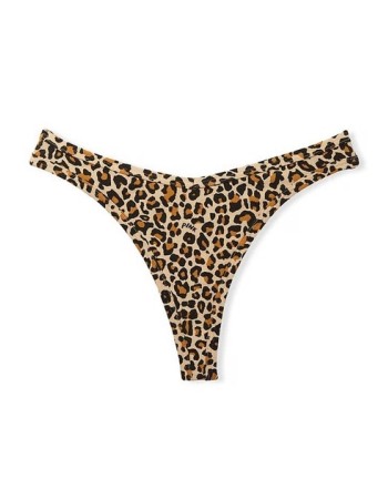 Трусики PINK Cotton Thong Panty leopard