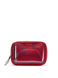 3 в 1 косметичка 3-Piece Makeup Bag Red Floral