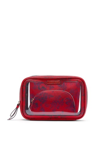 3 в 1 косметичка 3-Piece Makeup Bag Red Floral
