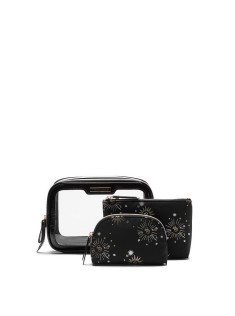3 в 1 косметичка 3-Piece Makeup Bag Black Celestial