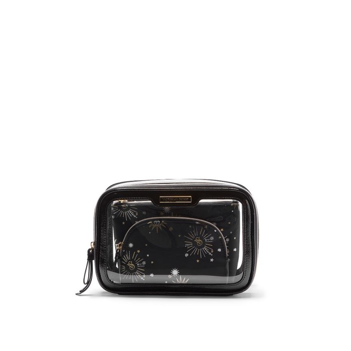 3 в 1 косметичка 3-Piece Makeup Bag Black Celestial