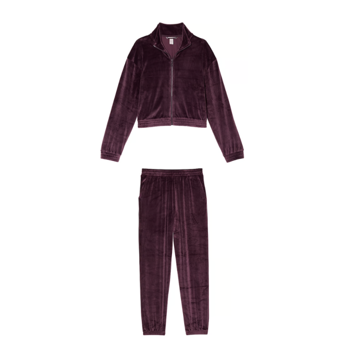 Велюровий костюм Velour Ribbed Lounge Winter Wine