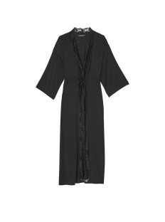 Халат Modal Lace-Trim Long Robe Black