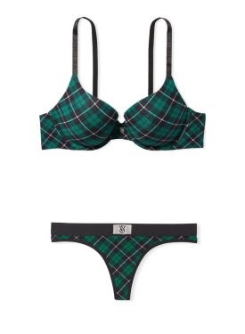Комплект белья Push-Up Cotton Perfect Shape Bra Spruce Plaid Set