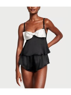 Піжама Bow-Topped Satin Cami Set Black