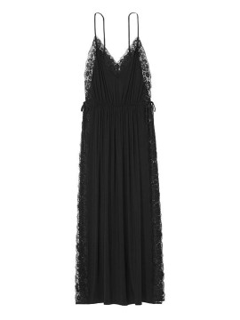 Пеньюар Modal Lace Trim Slip Dress Black