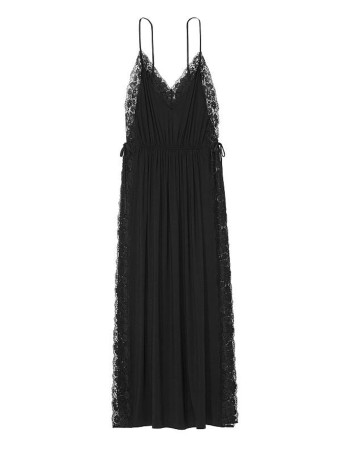Пеньюар Modal Lace Trim Slip Dress Black
