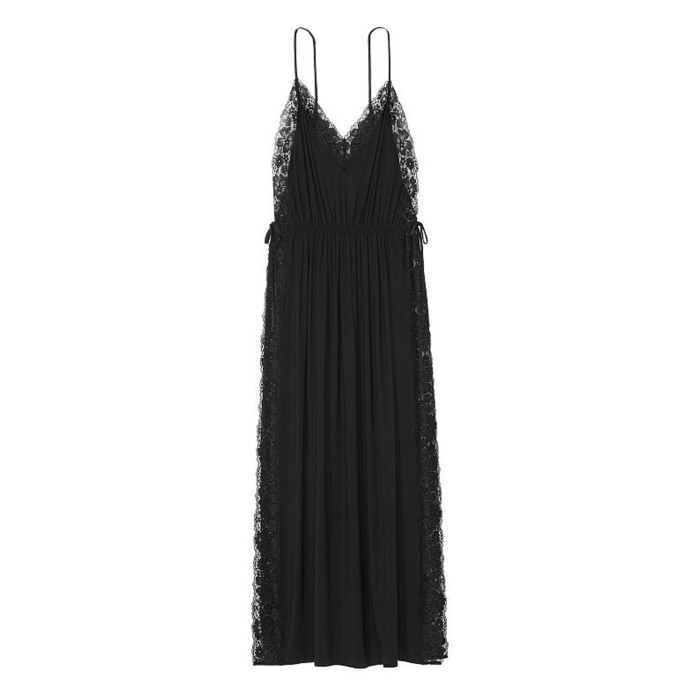 Пеньюар Modal Lace Trim Slip Dress Black