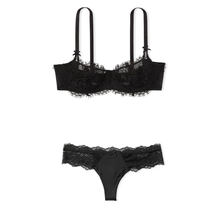 Комплект білизни Wicked Lace Unlined Balconette Bra Black Set