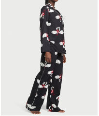 Пижама  Flannel Long Pajama Black Print