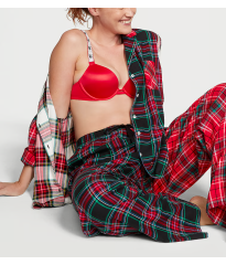 Піжама Flannel Long Pajama Set Red Plaid Print Mix