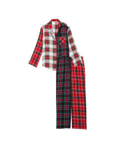 Піжама Flannel Long Pajama Set Red Plaid Print Mix