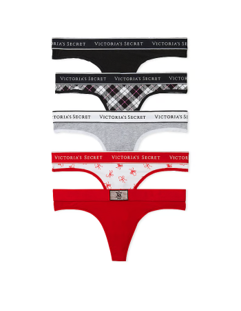 Набор трусиков 5-Pack Logo Cotton Thong Panties