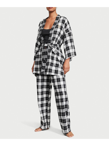 Піжама Victoria's Secret Flannel 3-Piece Long Pajama Set