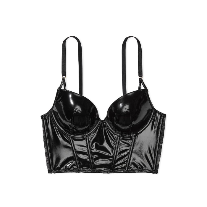 Бюстье Midnight Affair Faux Patent Leather Push-Up Corset Top 