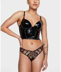 Бюст Midnight Affair Faux Patent Leather Push-Up Corset Top