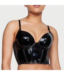 Бюст Midnight Affair Faux Patent Leather Push-Up Corset Top