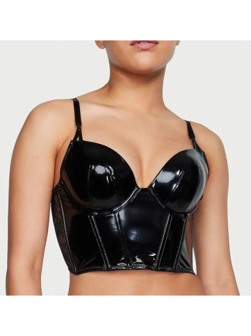 Бюстье Midnight Affair Faux Patent Leather Push-Up Corset Top 