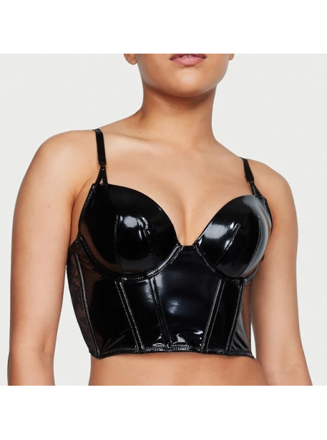 Бюстьє Midnight Affair Faux Patent Leather Push-Up Corset Top