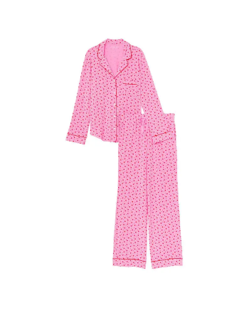 Піжама Modal Long Pajama Set Pink Heart
