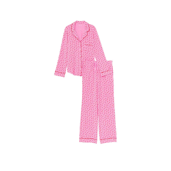 Піжама Modal Long Pajama Set Pink Heart