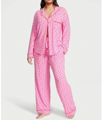 Пижама Modal Long Pajama Set Pink Heart