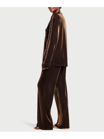 Піжама Shimmer Knit Long Pajama Set Gold
