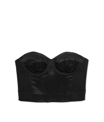 Бюстье Shine Logo Satin Strapless Corset Top Black