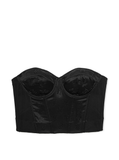 Бюстье Shine Logo Satin Strapless Corset Top Black