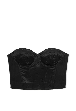 Бюст Shine Logo Satin Strapless Corset Top Black