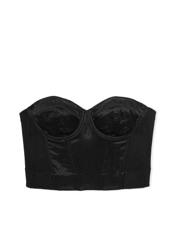 Бюст Shine Logo Satin Strapless Corset Top Black