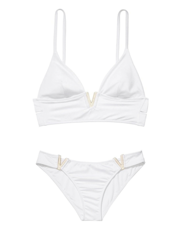 Купальник V-hardware White SHIMMER Bralette & Brazilian panty