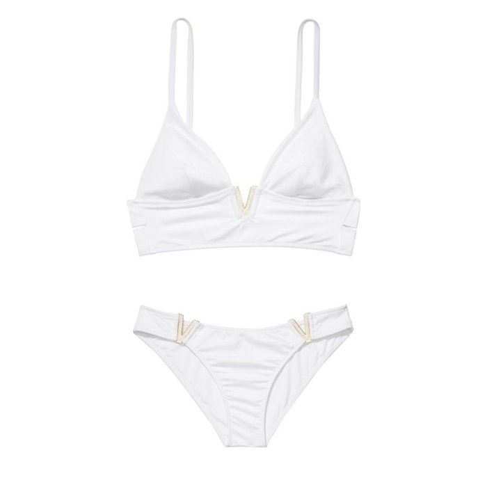 Купальник V-hardware White SHIMMER Bralette & Brazilian panty