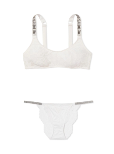 Комплект белья Shine Strap Lace Bralette Coconut White SetКомплект белья Shine Strap Lace Bralette Coconut White Set