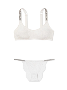 Комплект білизни Shine Strap Lace Bralette Coconut White Set Комплект білизни Shine Strap Lace Bralette Coconut White Set