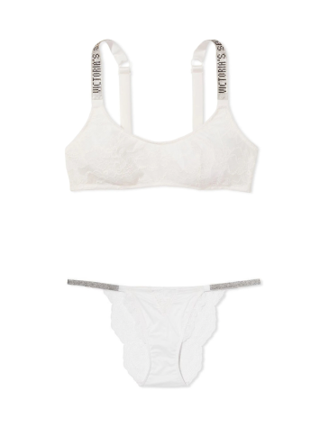 Комплект білизни Shine Strap Lace Bralette Coconut White Set Комплект білизни Shine Strap Lace Bralette Coconut White Set