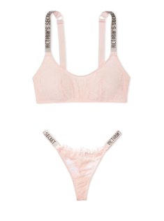Комплект белья Shine Strap Lace Bralette Purest Pink