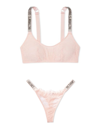 Комплект білизни Shine Strap Lace Bralette Purest Pink